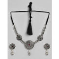 Women’s Silver-Tone Plated Alloy Necklace &amp; Earrings Set