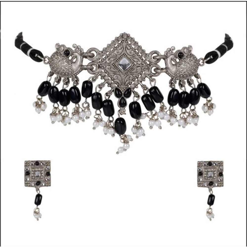 Generic Women's Rose Gold Plated Alloy Necklace &amp; Earings Set (Silver)