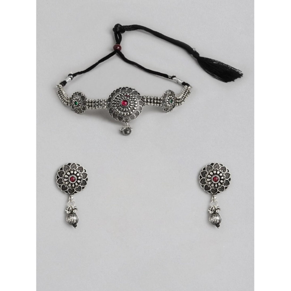 Women’s Silver-Tone Plated Alloy Necklace &amp; Earrings Set