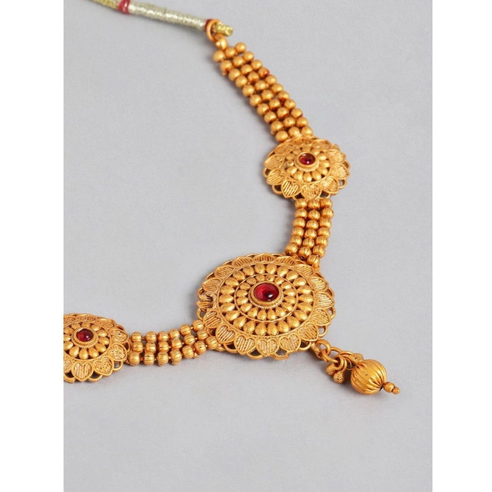 Women’s Gold-Tone Plated Alloy Necklace &amp; Earrings Set