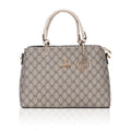 Faux Leather Printed Handbag (Beige)