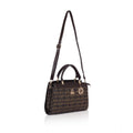 Faux Leather Printed Handbag (Coffee)