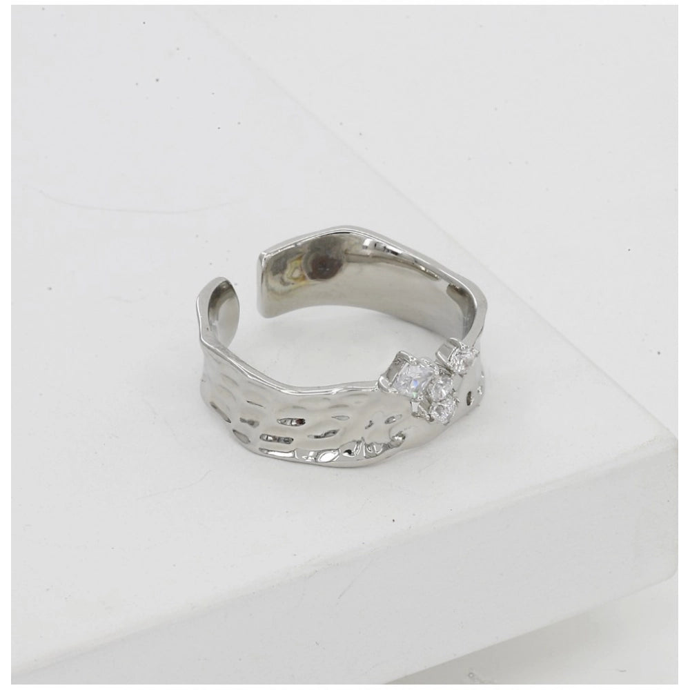 Generic Stainless Steel Silver Polish Freesize Western Finger Ring (Silver Plated)