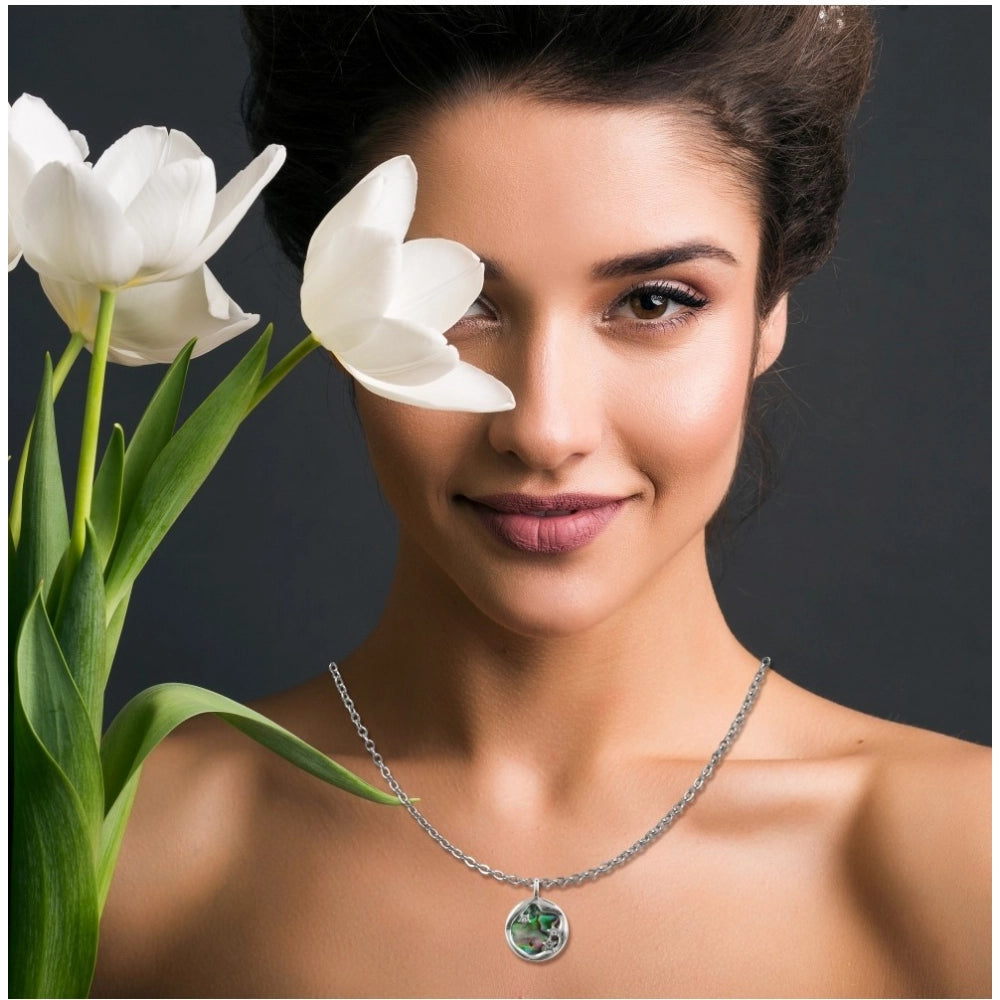 Generic Women's Stainless Steel Galaxy Pendent Delicate Chain (Silver Plated)