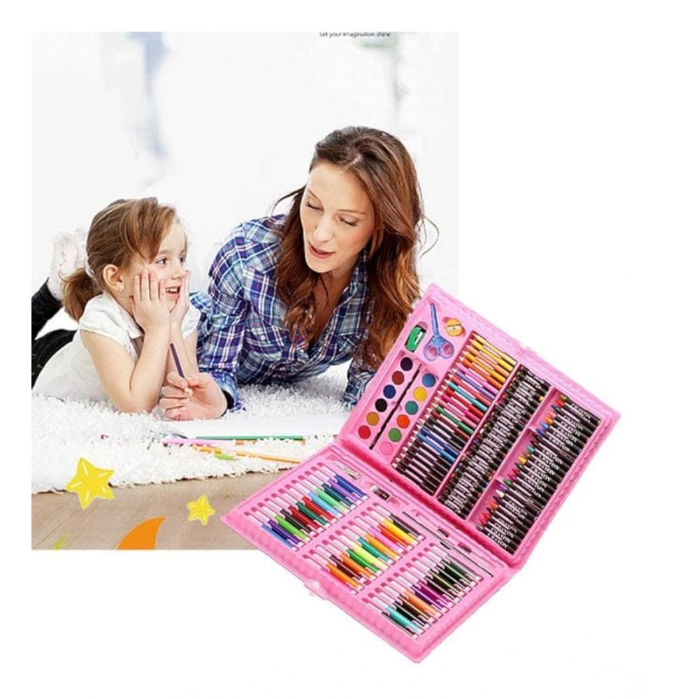 Generic Plastic Deluxe Art Drawing Set For Kids Drawing And Painting 150Pcs Set (Multicolor)
