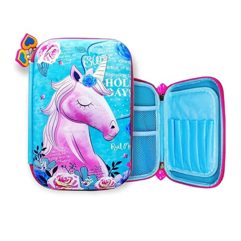 Generic Plastic Unicorn Embossed Cover Pencil Pouch, Kids, Pencil Box (Multicolor )