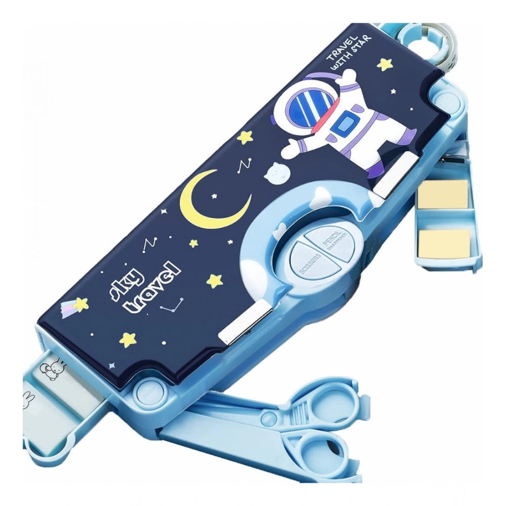 Generic Plastic Magnetic Pencil Case With Sharpener Compass Box For Kids (Multicolor )