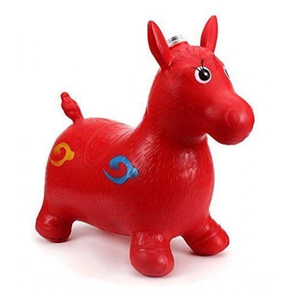 ‎‎Plastic Inflatable Jumping And Riding Horse Air Animal Shape Jumping Toys (Multicolor )