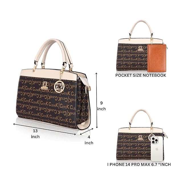 Faux Leather Printed Handbag (Coffee)