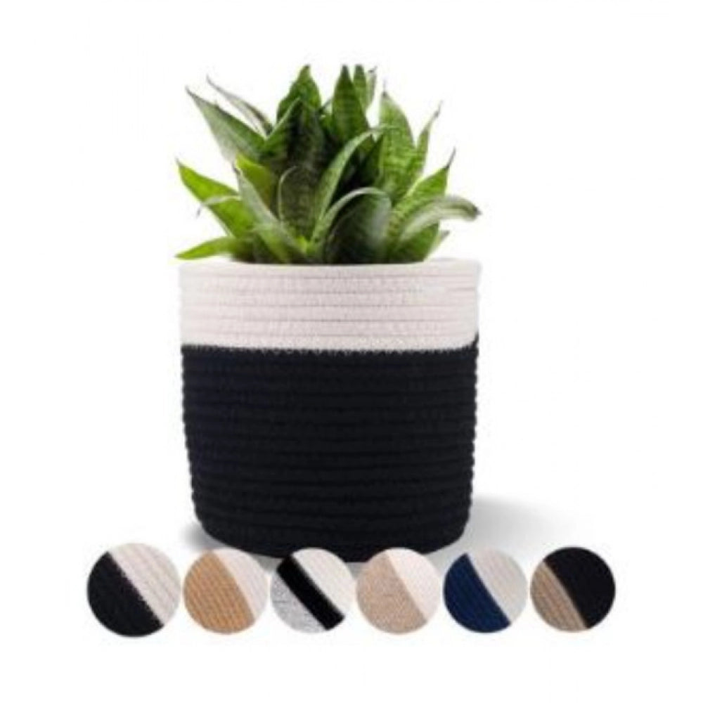 Generic Cotton Flower Pot (White Black)