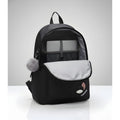Generic Unisex PU Leather Solid Medium Zipper Backpack (Black)