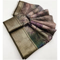 Generic Women's Cotton Silk Printed Saree With Unstitched Blouse 5.5Mtr (Multicolor)